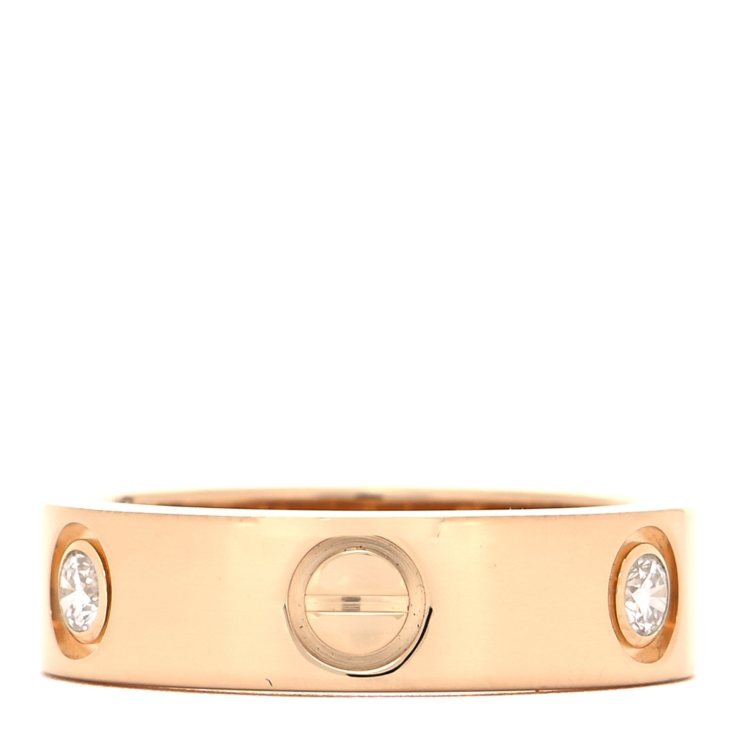 Cartier 18K Yellow Gold 3 Diamond 5.5mm LOVE Ring 52 6 3 of 4