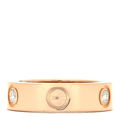 Cartier 18K Yellow Gold 3 Diamond 5.5mm LOVE Ring 52 6 3 of 4