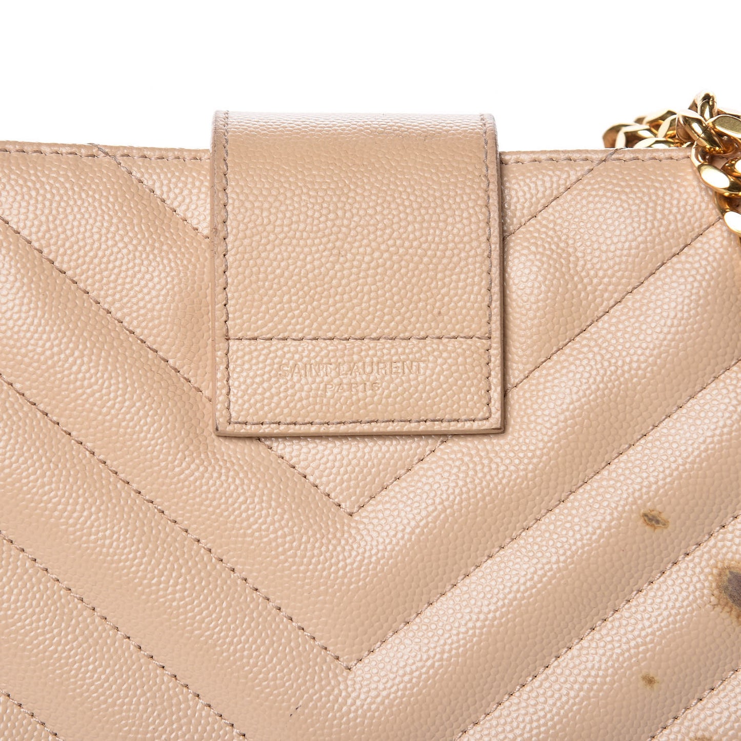 Grain De Poudre Matelasse Chevron Monogram Shopping Bag Nude Powder
