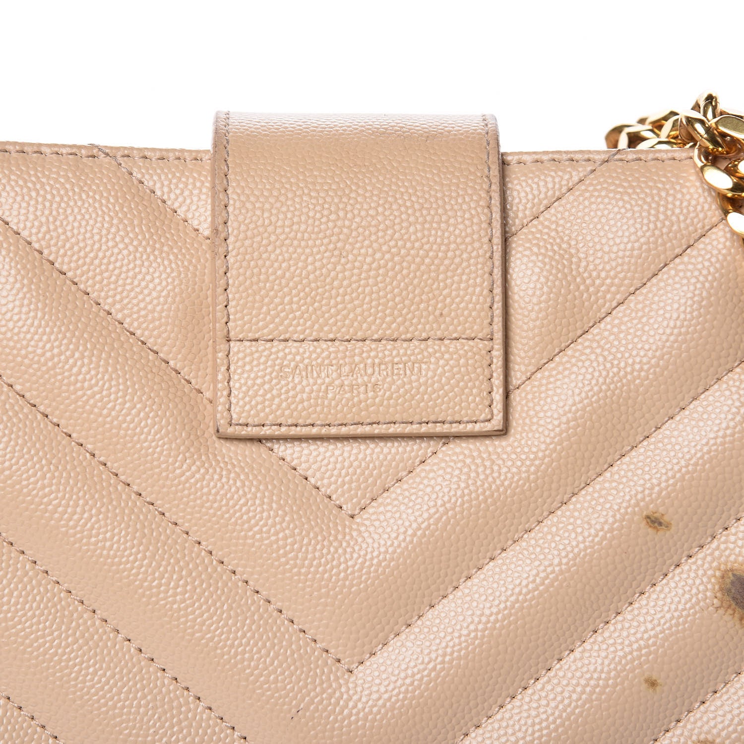 Saint Laurent Grain De Poudre Matelasse Chevron Monogram Shopping Bag Nude Powder 6 of 16