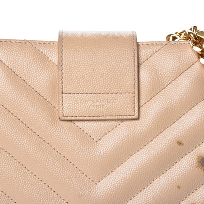 Saint Laurent Grain De Poudre Matelasse Chevron Monogram Shopping Bag Nude Powder 6 of 16
