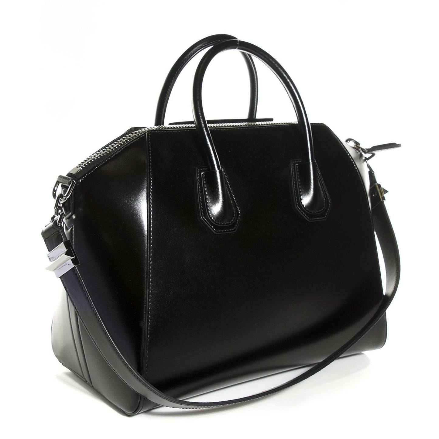 Shiny Lord Calfskin Medium Antigona Black