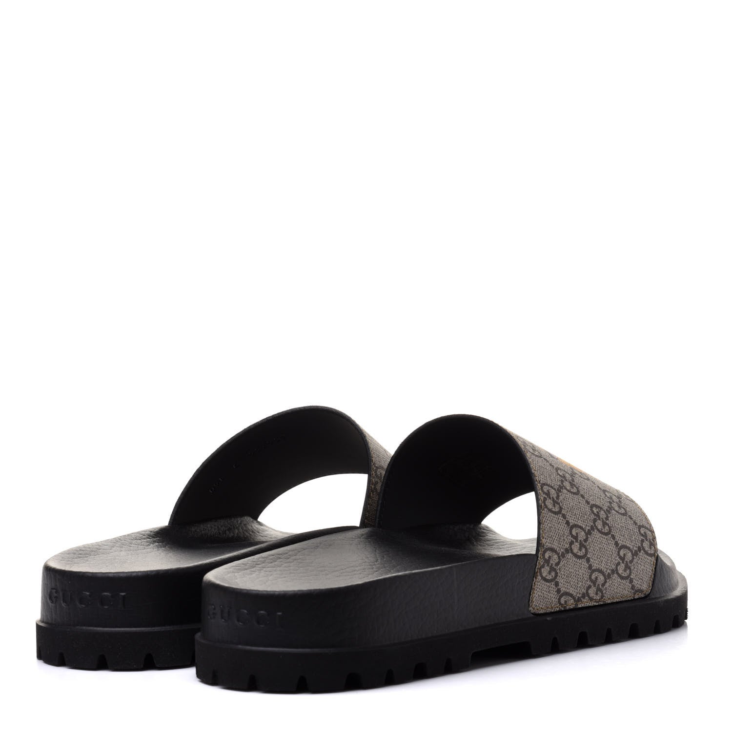 Gucci GG Supreme Monogram Tiger Mens Lug Sole Slide Sandals 9 Ebony 4 of 9