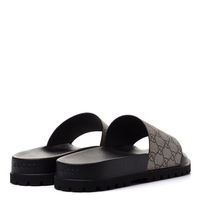 Gucci GG Supreme Monogram Tiger Mens Lug Sole Slide Sandals 9 Ebony 4 of 9