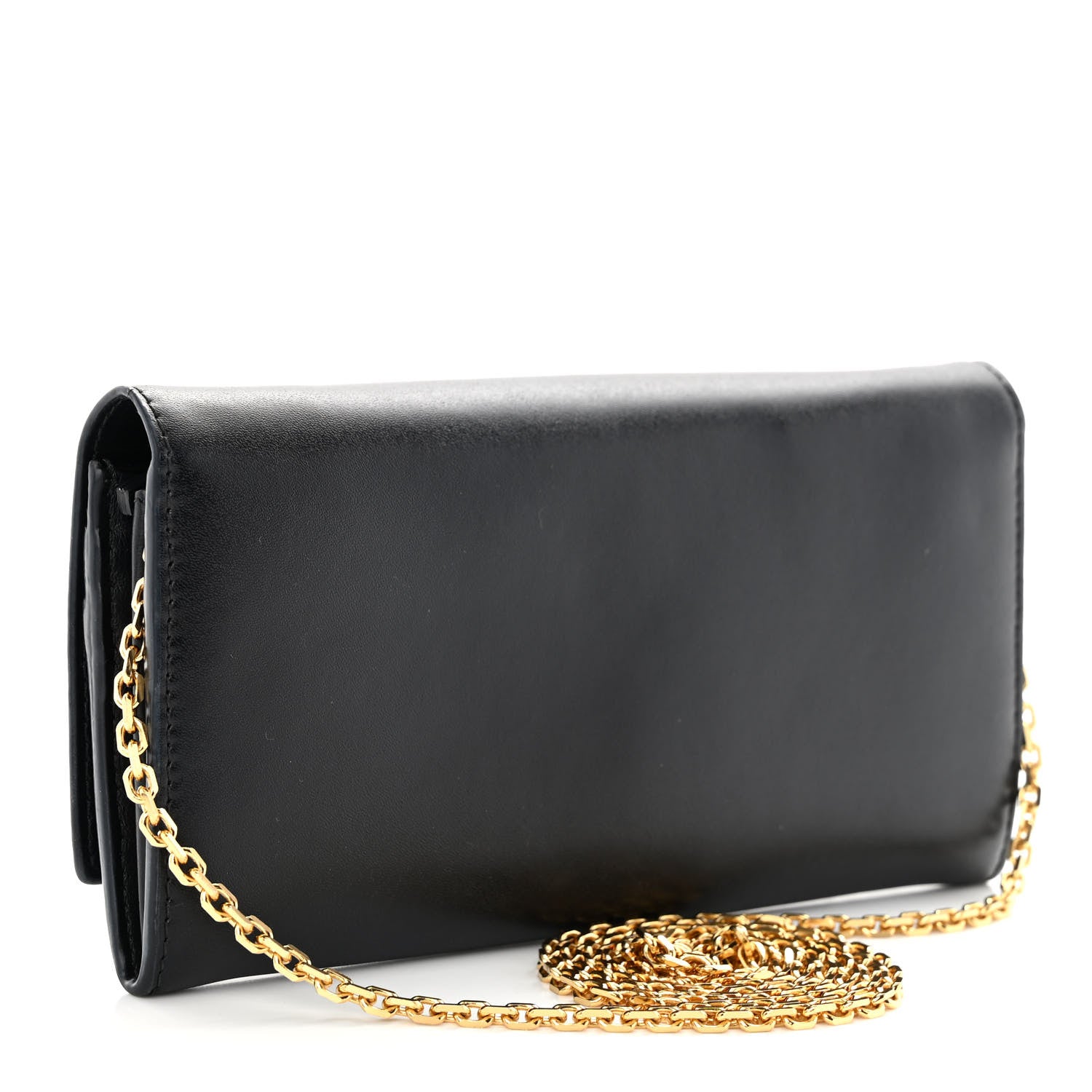Fendi Vitello Liberty Century Lucido By The Way Continental Wallet On Chain Black 3 of 11