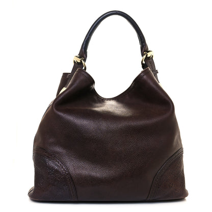 Gucci Calfskin Guccissima Trim Large Signoria Hobo Dark Brown 1 of 18