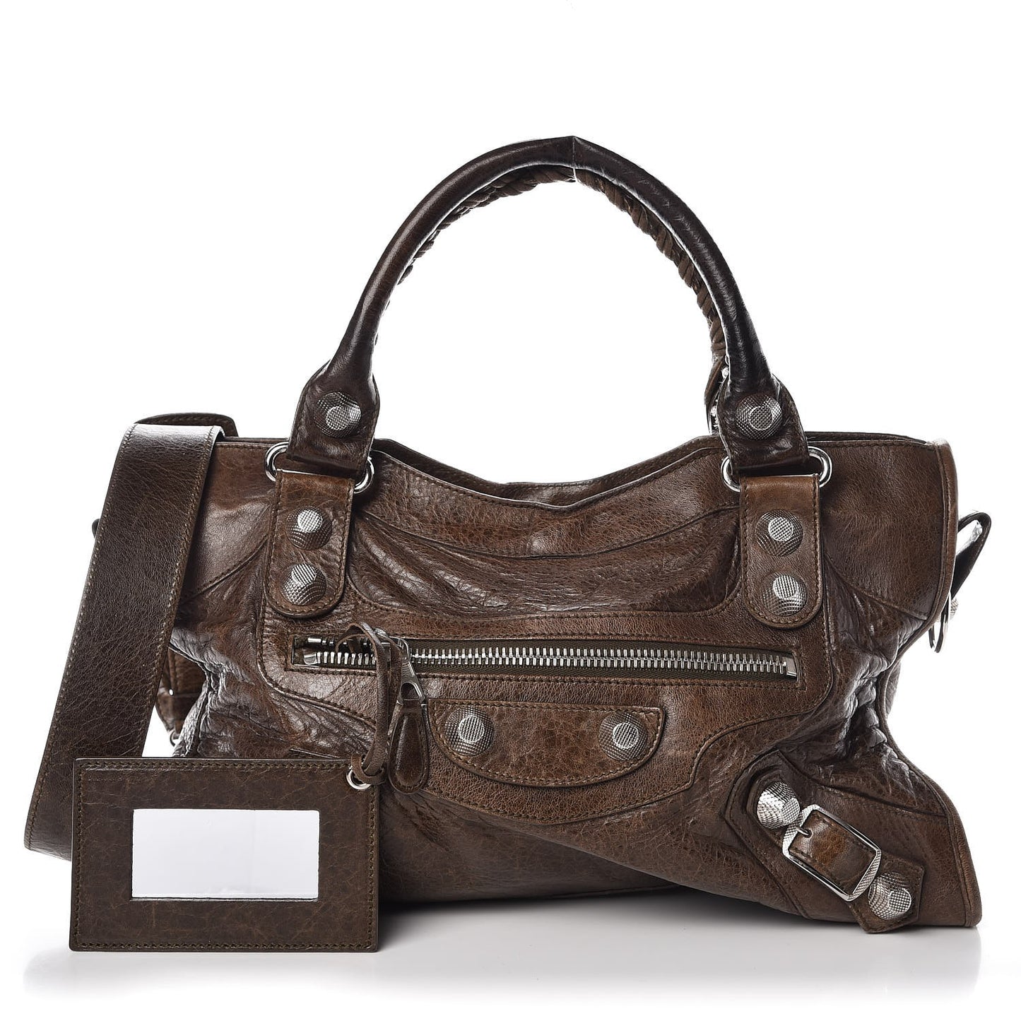 Agneau Giant 21 Silver Hardware City Dark Brown