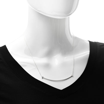 Tiffany Sterling Silver Large T Smile Pendant Necklace 2 of 5