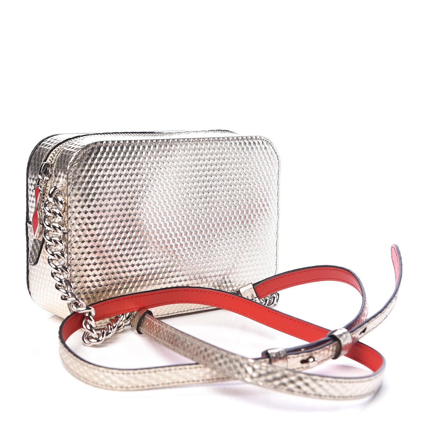 Givre Calfskin Glitter Cubiste Mini Rubylou Perle Platine