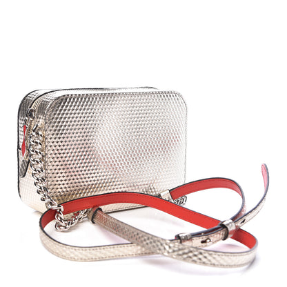Christian Louboutin Givre Calfskin Glitter Cubiste Mini Rubylou Perle Platine 3 of 10