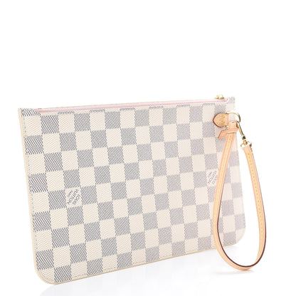 Louis Vuitton Damier Azur Neverfull MM GM Pochette Rose Ballerine 3 of 8