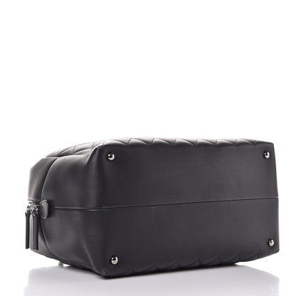 Chanel Calfskin Quilted Feather Weight Bowling Bag Black 4 of 13