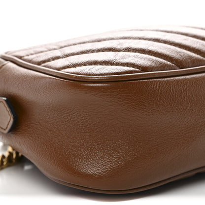 Gucci Glazed Calfskin Matelasse Diagonal Small GG Marmont Chain Shoulder Bag Cuir 9 of 10