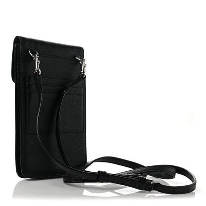 Balenciaga Grained Calfskin Cash Phone Holder Wallet Black 3 of 8