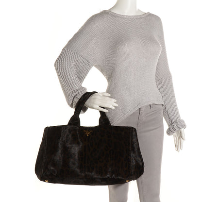 Prada Calf Hair Leopard Print Shopping Tote 2 of 11