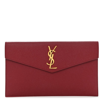 Saint Laurent Grain De Poudre Uptown Pouch Red 1 of 9