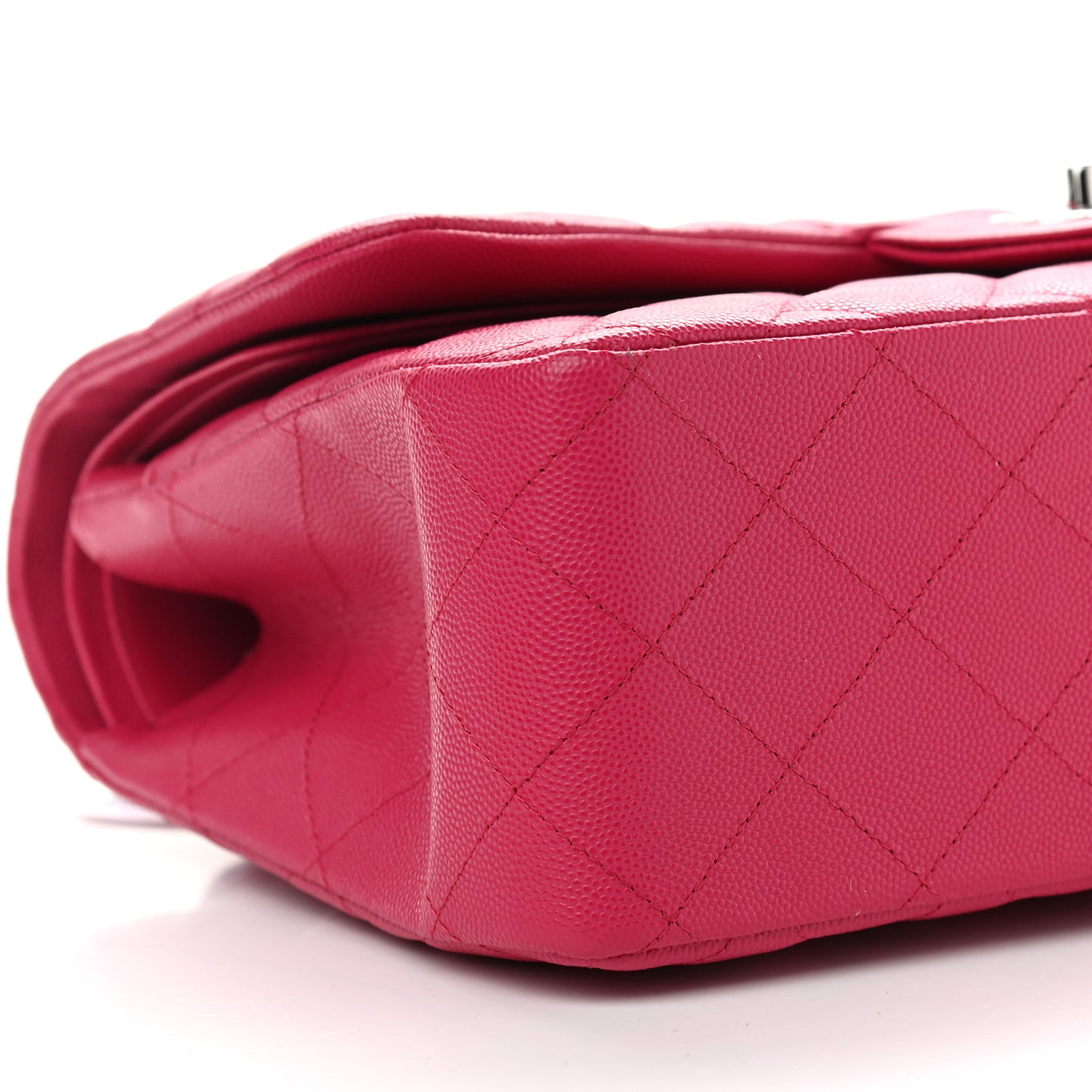 Caviar Quilted Jumbo Double Flap Dark Pink