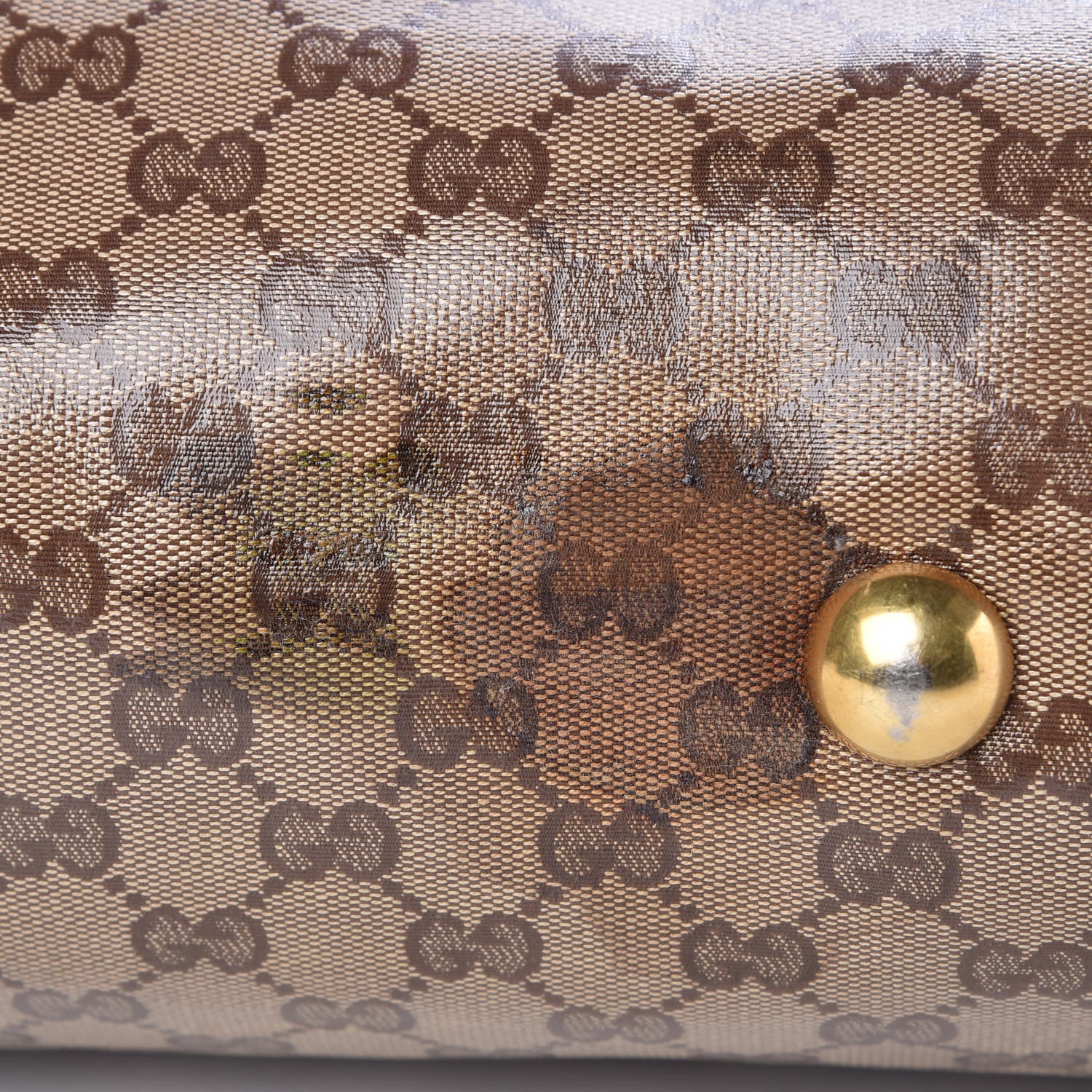 Gucci Crystal Monogram Large Babouska Vertical Shopping Tote Brown 16 of 17