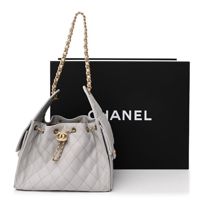 Chanel Caviar Quilted Small Chanel 25 Handbag Light Grey 12 of 12