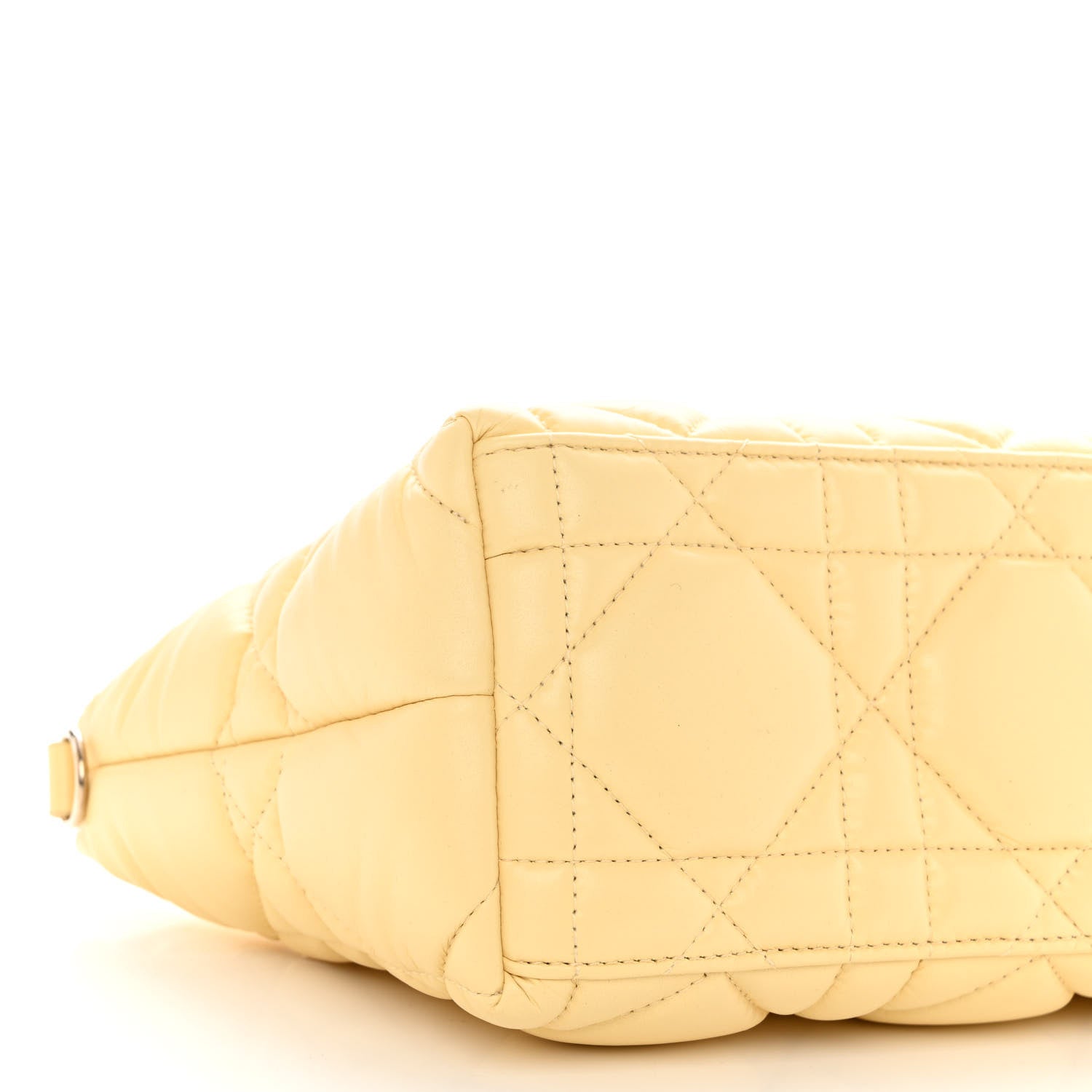 Christian Dior Calfskin Macrocannage Medium Diortravel Nomad Pouch Pale Yellow 9 of 10