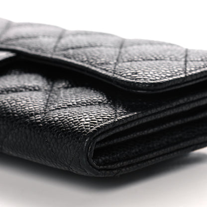 Chanel Caviar Quilted Large Gusset Flap Wallet Black 11 of 14