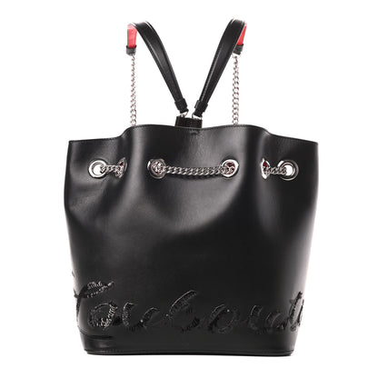 Christian Louboutin Calfskin Paris Marie Jane Logo Backpack Black 1 of 14
