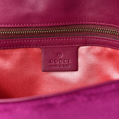 Gucci Velvet Matelasse Medium GG Marmont Shoulder Bag Fuchsia Violet Cyclamen 6 of 14