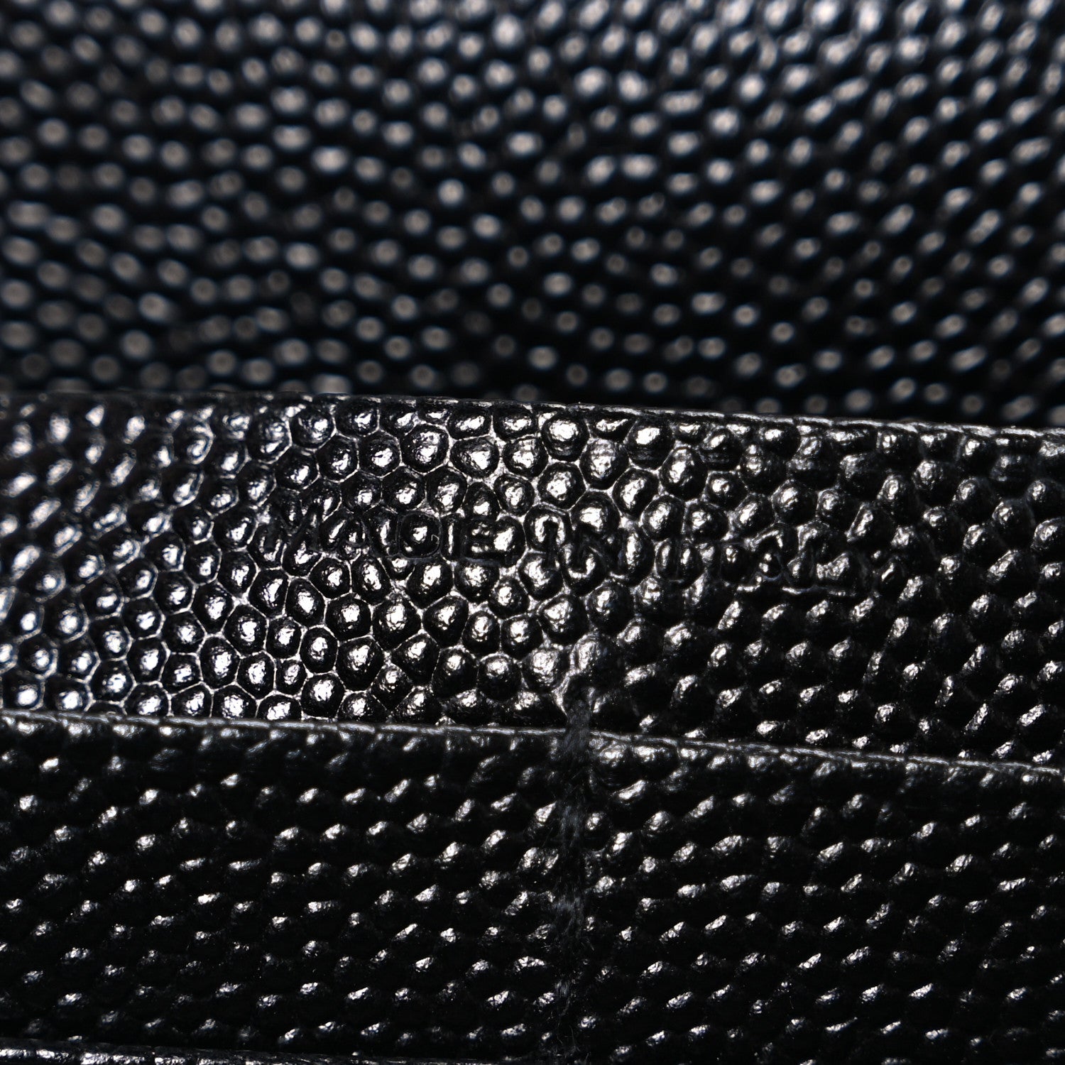 Saint Laurent Grain De Poudre Matelasse Chevron Monogram Monochrome Chain Wallet Black 7 of 10