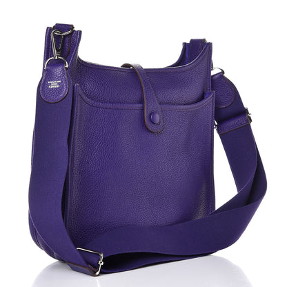 Hermes Taurillon Clemence Evelyne III PM Iris 3 of 7