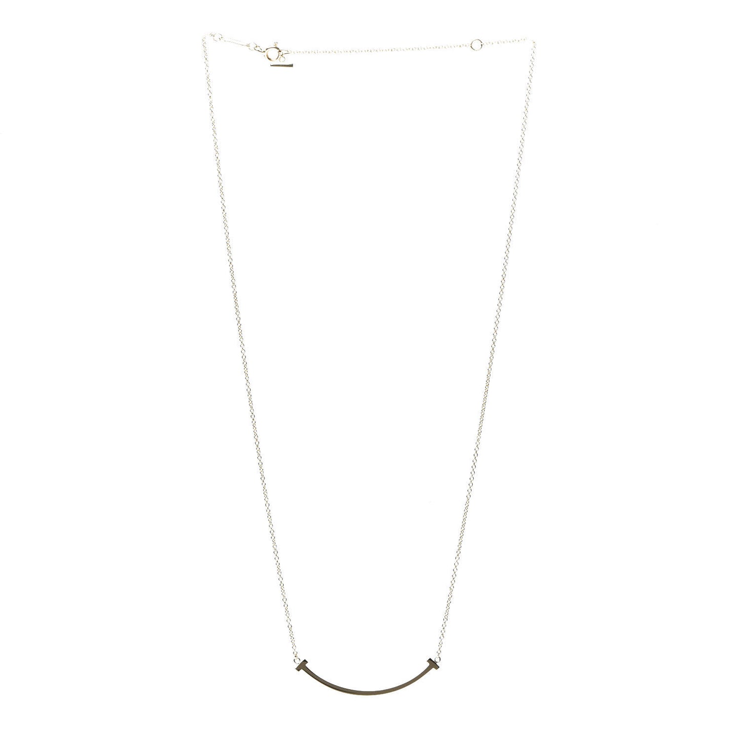 18K Yellow Gold Small T Smile Pendant Necklace