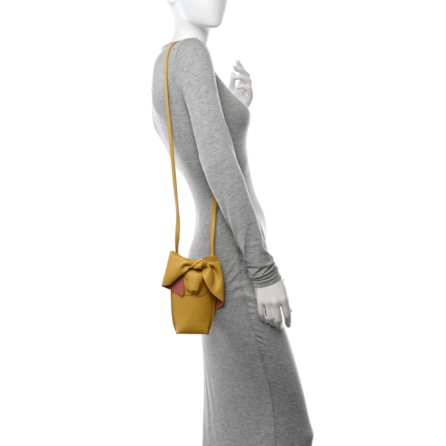 Loewe Calfskin Bunny Pouch Crossbody Bag Mustard 2 of 10