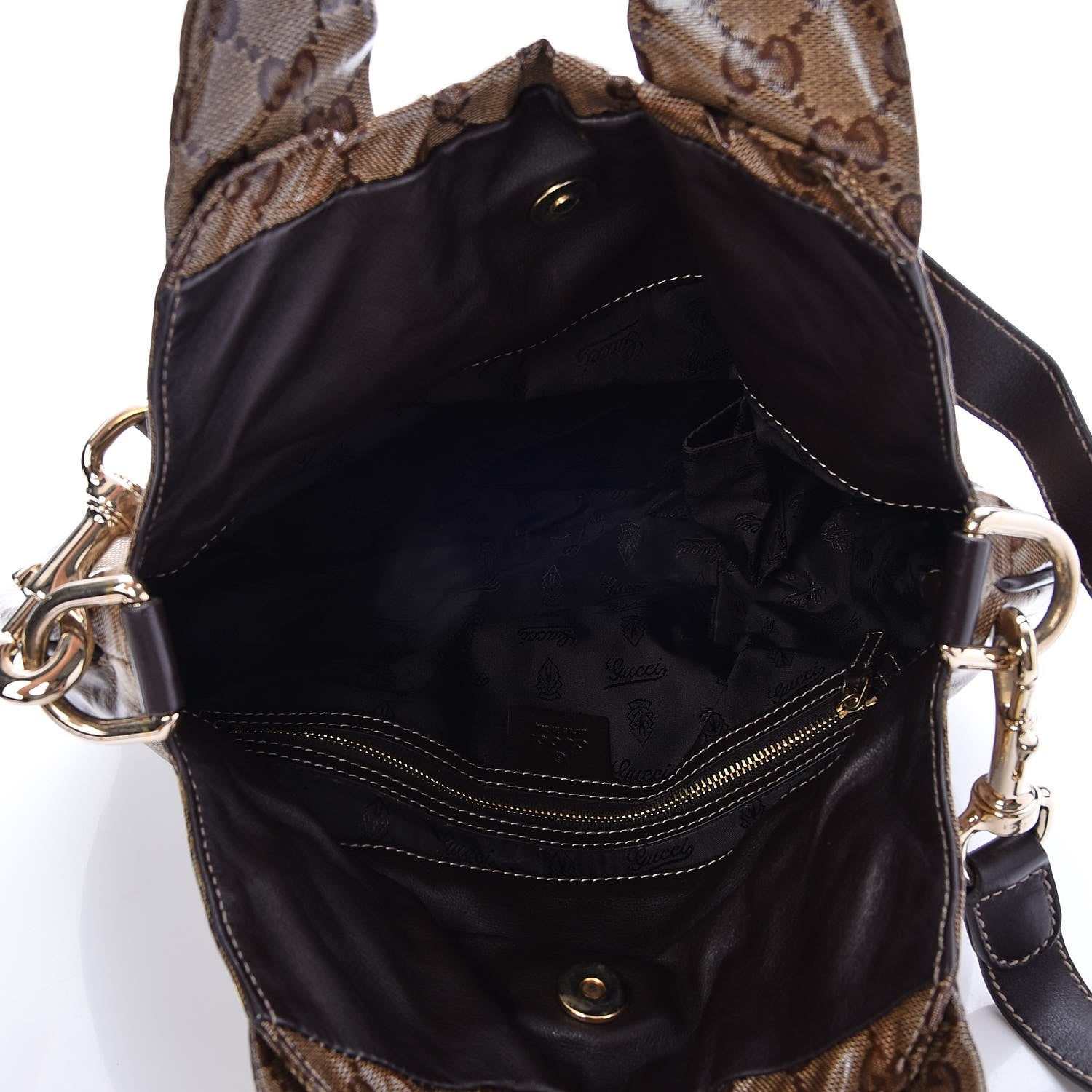Gucci Crystal Monogram Small Hysteria Tote Dark Brown 6 of 8