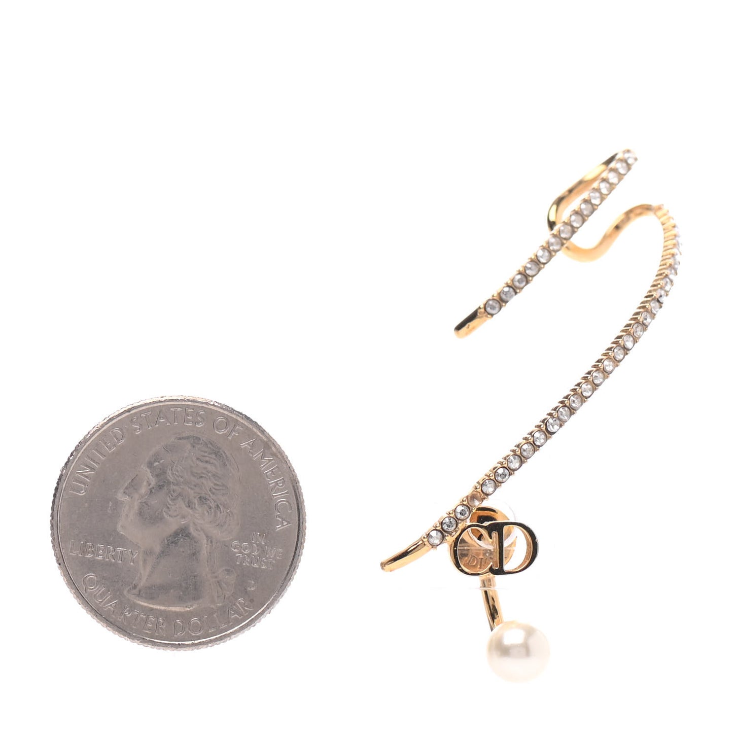 Pearl Crystal Clair D Lune Earring Gold