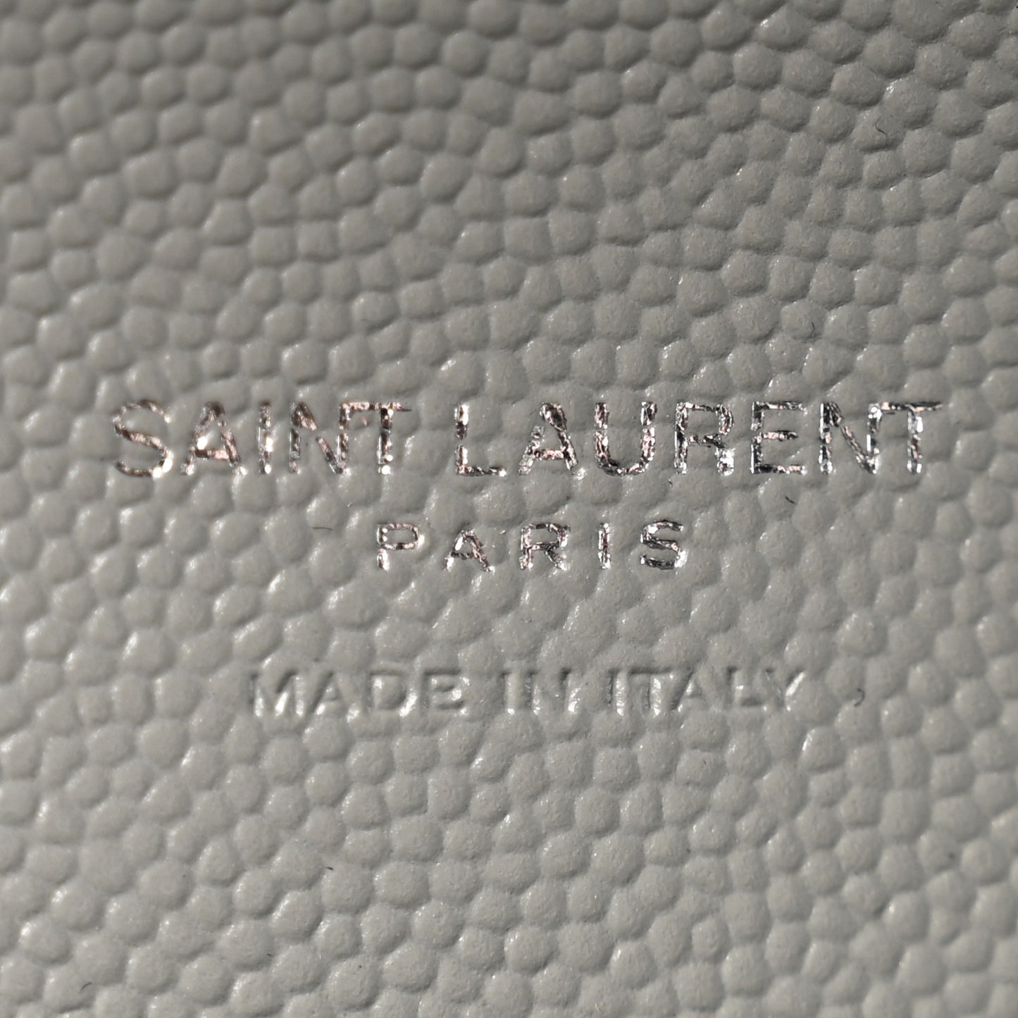 Grain De Poudre Textured Mixed Matelasse Triquilt Monogram Clutch New Stone Grey