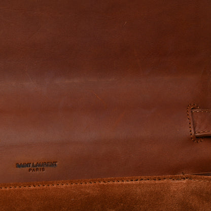 Saint Laurent Linen Calfskin Medium Bellechasse Beige Cognac 12 of 15