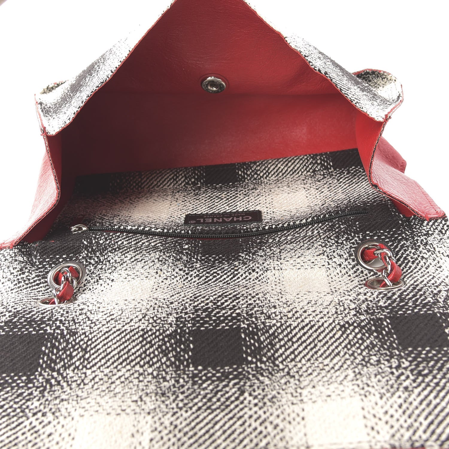 Chanel Tweed Jumbo Single Flap Ecru Red 5 of 9