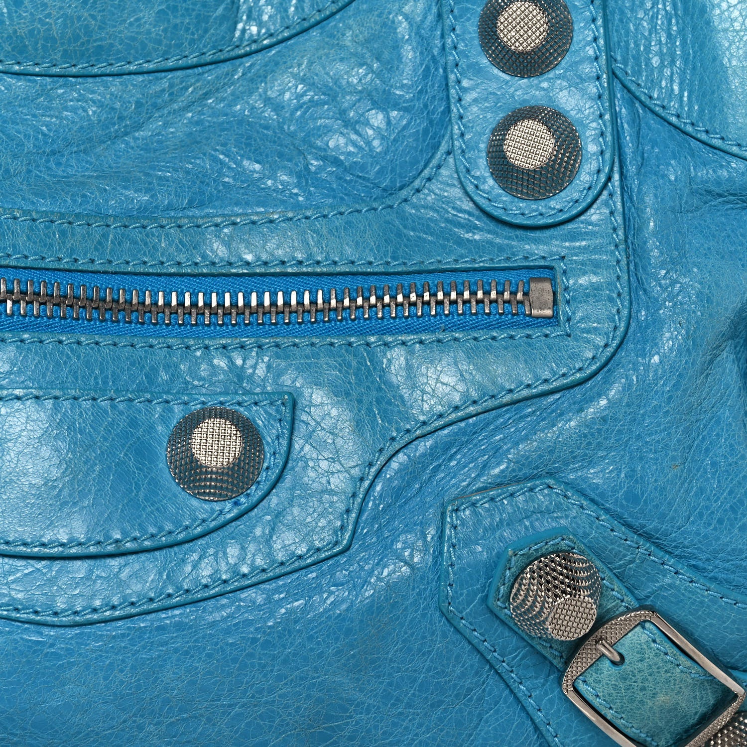 Balenciaga Agneau Giant 21 Silver Hardware City Bleu Paon 8 of 20