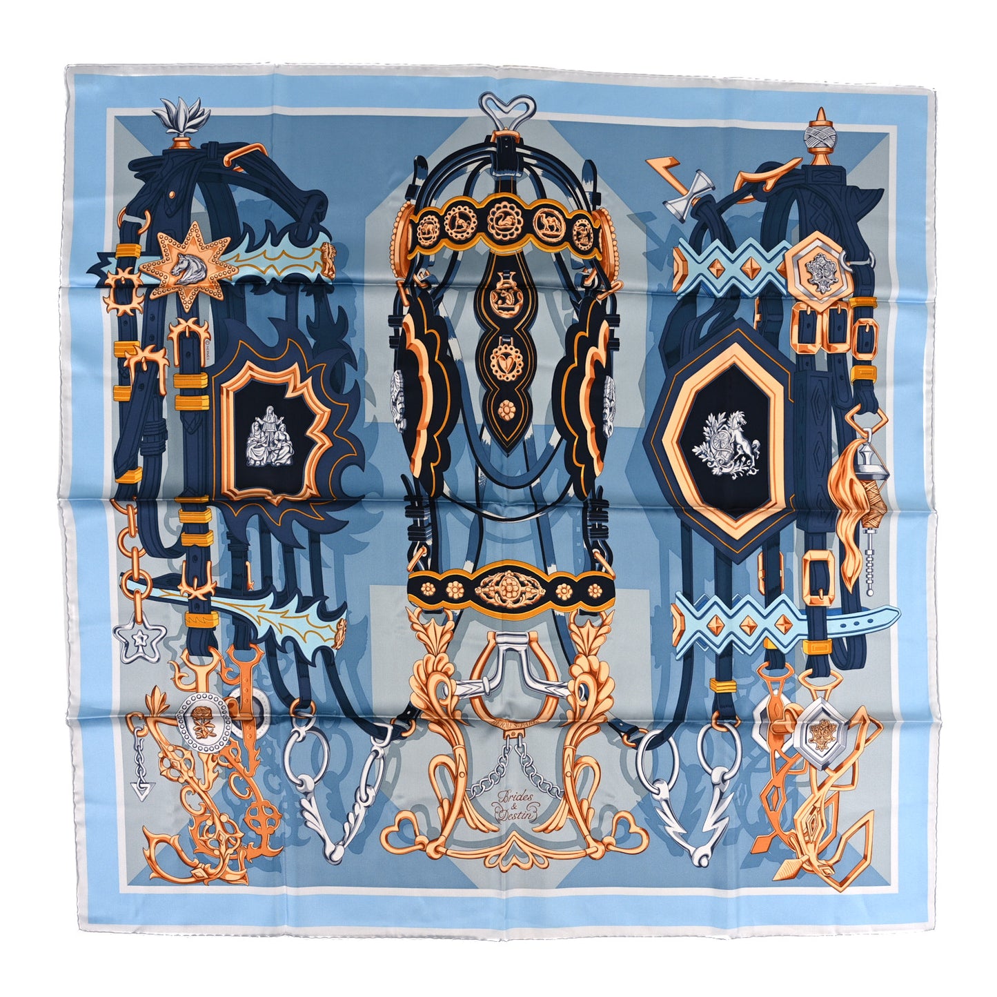 Silk Brides Et Destin Scarf 90 Blue Jean Mordore Ciel