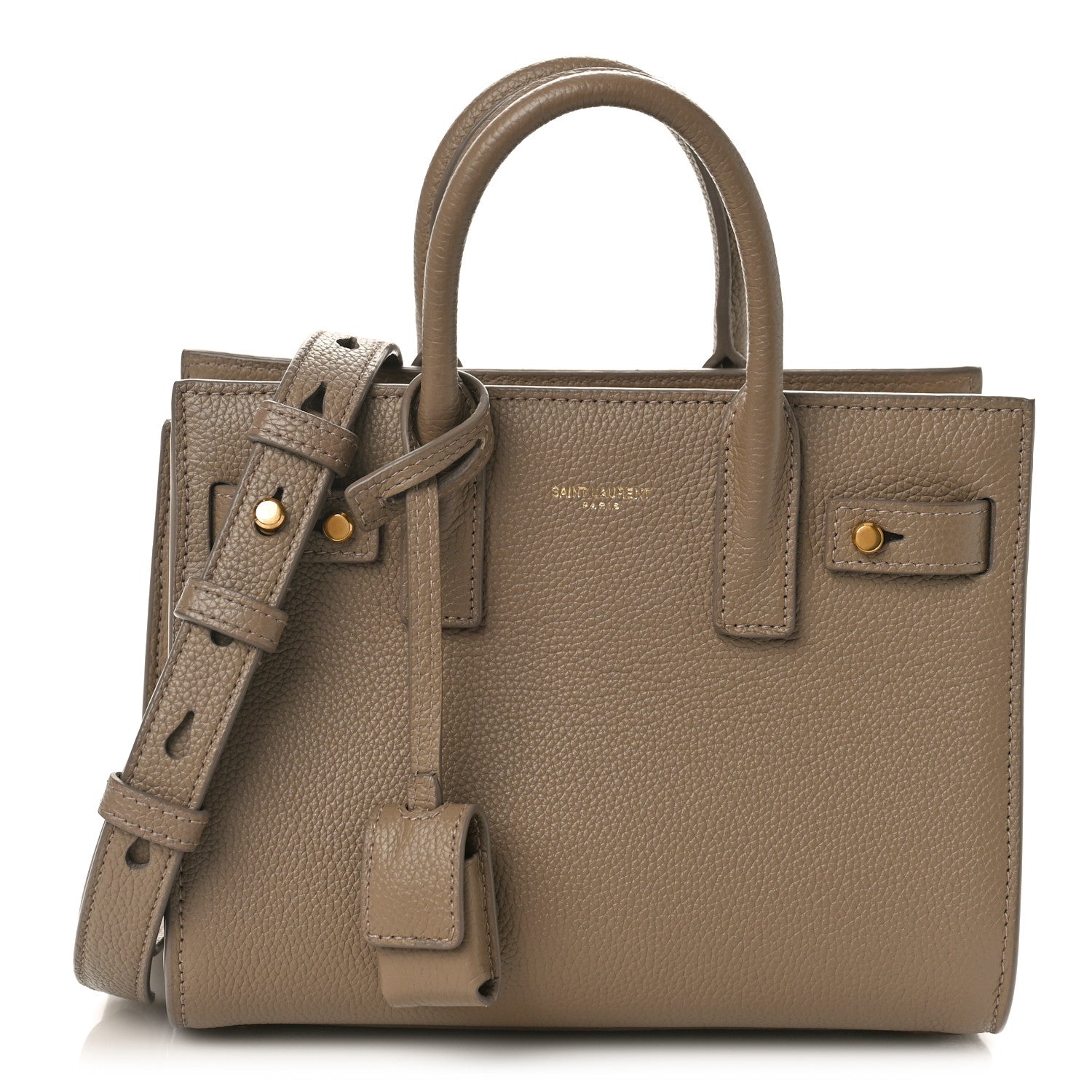 Saint Laurent Grained Calfskin Nano Supple Sac De Jour Dark Beige 1 of 9