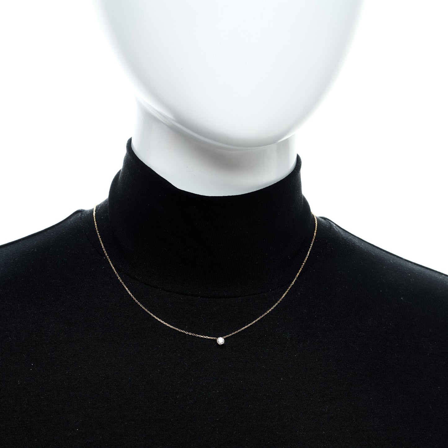 18K Yellow Gold Diamond .24ct Solitaire 1895 Pendant Necklace