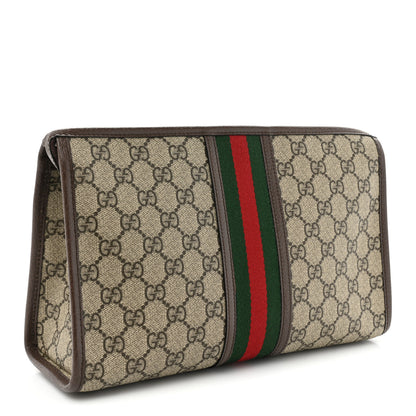 Gucci GG Supreme Monogram Web Ophidia GG Toiletry Case Beige New Acero 3 of 14