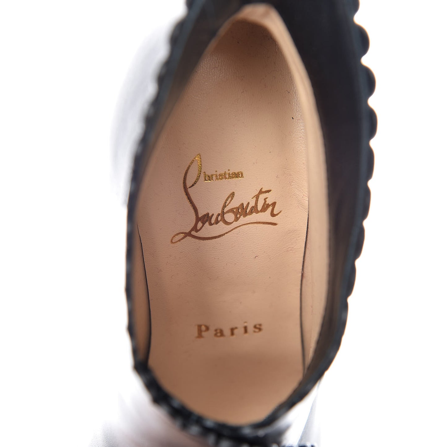 Lambskin Deguise Scalloped Button 100 Peep Toe Booties 36 Black