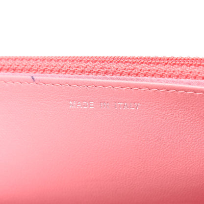Chanel Lambskin Camellia Embossed Wallet on Chain WOC Pink 7 of 13