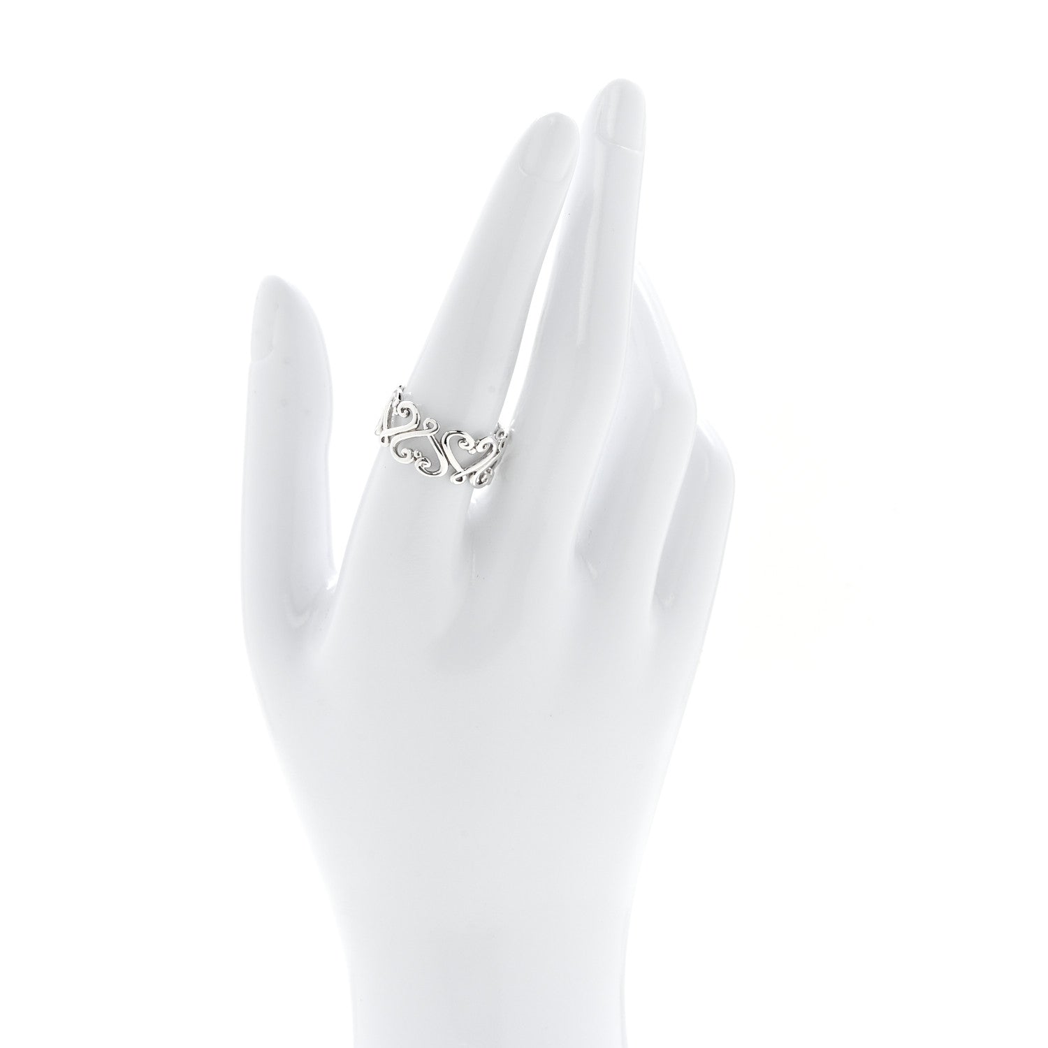 Tiffany Sterling Silver Paloma Picasso Venezia Goldoni Heart Band Ring 57 8 2 of 4