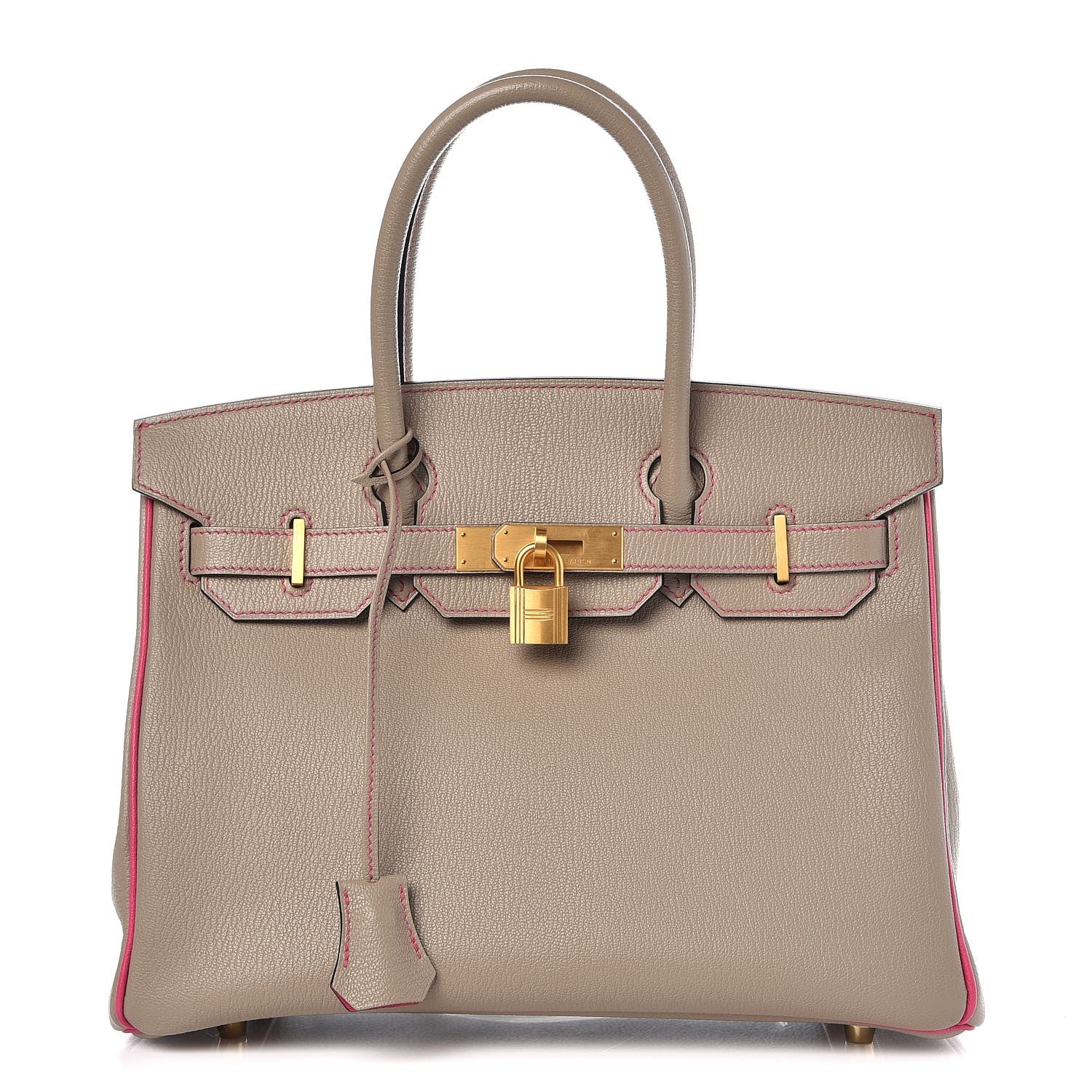 Hermes Chevre Mysore Horseshoe Birkin 30 Gris Tourterelle Rose Tyrien 1 of 32