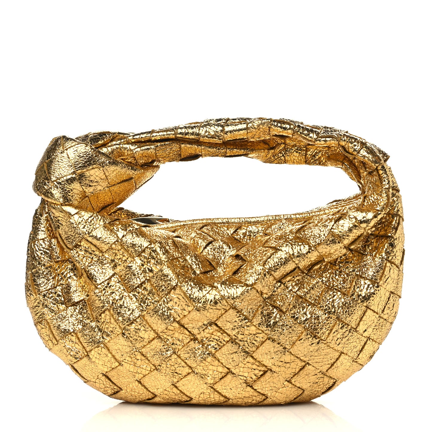 Metallic Nappa Intrecciato Mini Jodie Gold