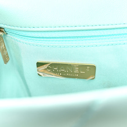 Chanel Goatskin Quilted Medium Chanel 19 Flap Light Blue 6 of 11