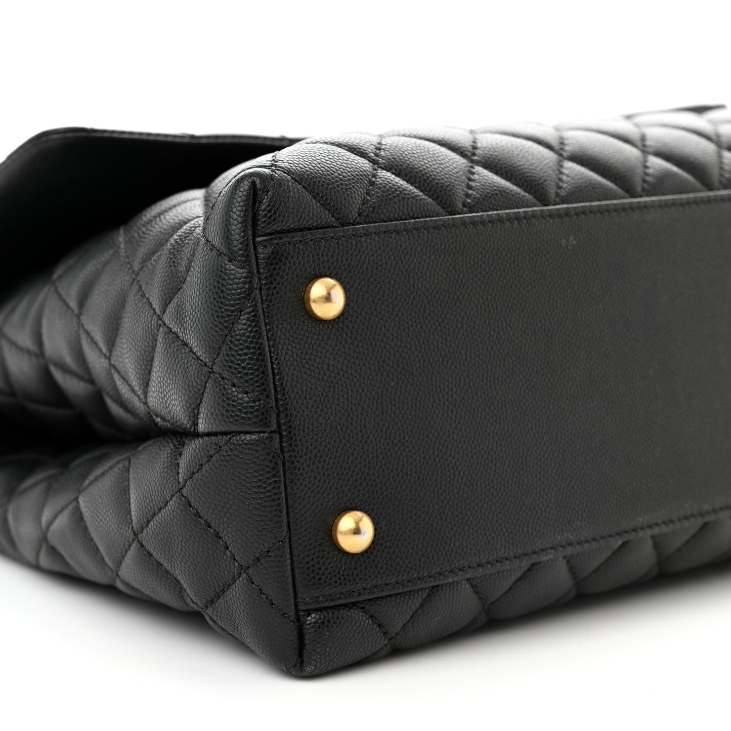 Caviar Quilted Medium Coco Handle Flap Black