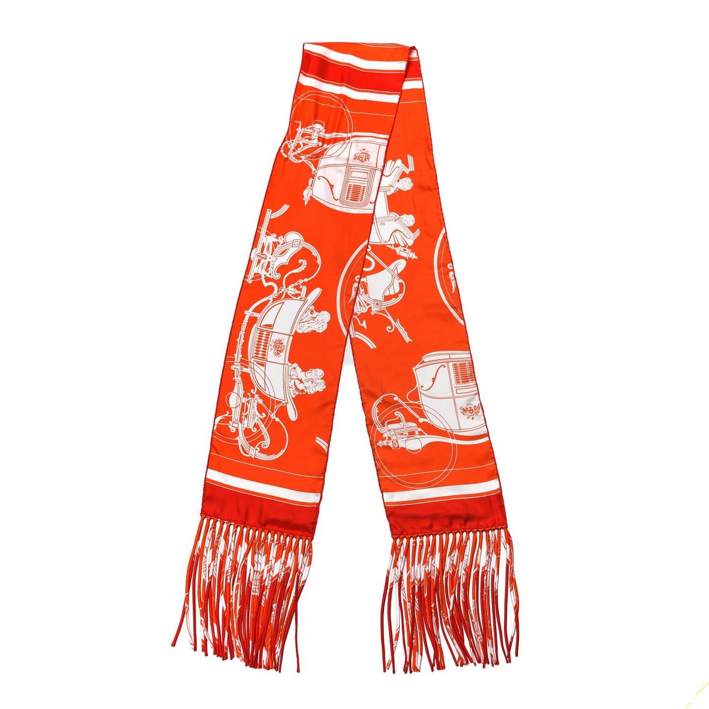 Silk Ex Libris Fringe Scarf