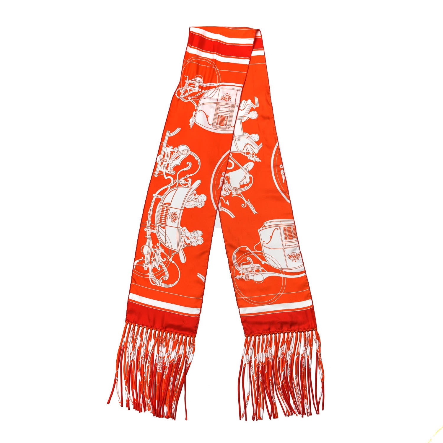 Hermes Silk Ex Libris Fringe Scarf 3 of 4